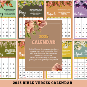 2025  Editable Mini Calendar Postcard Template