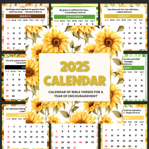 2025 Mini Calendar – Floral Desk Calendar Templates