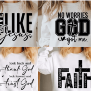 Look Back and Thank God Templates – Perfect for Shirts, Bags, Pouches, and Mugs