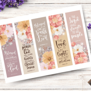 Printable Bookmarks -Floral Pastel