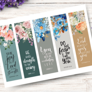 Printable Bookmarks -Floral Pastel 1