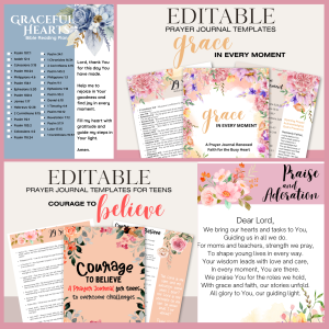 PRAYER JOURNAL TEMPLATE BUNDLE KIT (4) P499