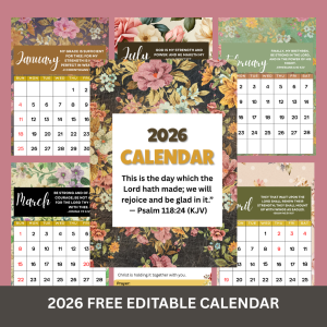 2026 BIBLE VERSES MINI CALENDAR FLORAL