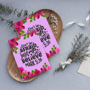 DON’T BE AFRAID POSTCARD MOCK UP