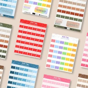 BIBLE TABS / Colorful Palette / Sticker set Books of the Bible / Mini Bible tab Sticker Set 66 Books / Christian Bible / Bible Study