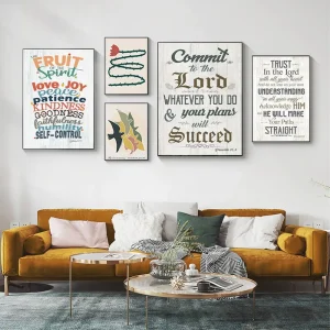 🖼️ Bible Decorative Paintings – Wooden Scripture Wall Art