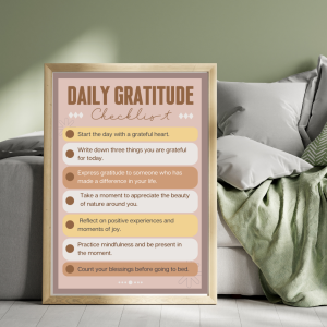 DAILY GRATITUDE CHECKLIST WALL ART