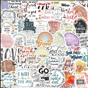 Bible Phrase Series 01 Stickers  52Pcs/Set Fashion DIY Waterproof Decals Doodle Stickers