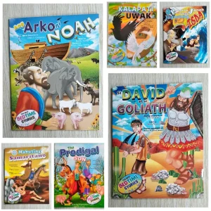 Story books colored BIBLICAL The Best Bedtime Stories in full color English Filipino 24 pages (SOLD PER STORY/PIECE)