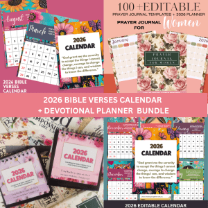 BIBLE VERSES DESK CALENDAR + DEVOTIONAL PLANNER  BUNDLE