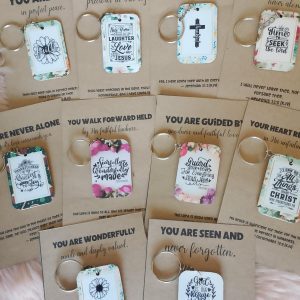 BIBLE VERSE WOODEN KEYCHAIN