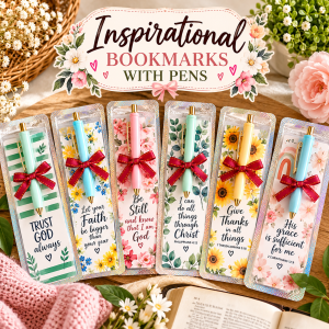 INSPIRATIONAL BOOKMARK WITH PEN (10PCS ASSORTED)