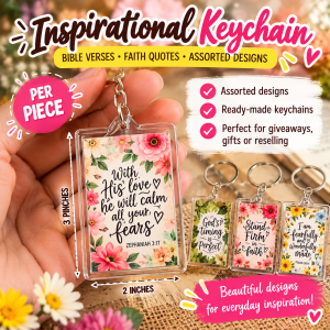 BIBLE VERSES KEYCHAINS (20 PCS ASSORTED)