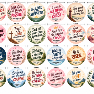 BIBLE VERSES ROUND KEYCHAIN